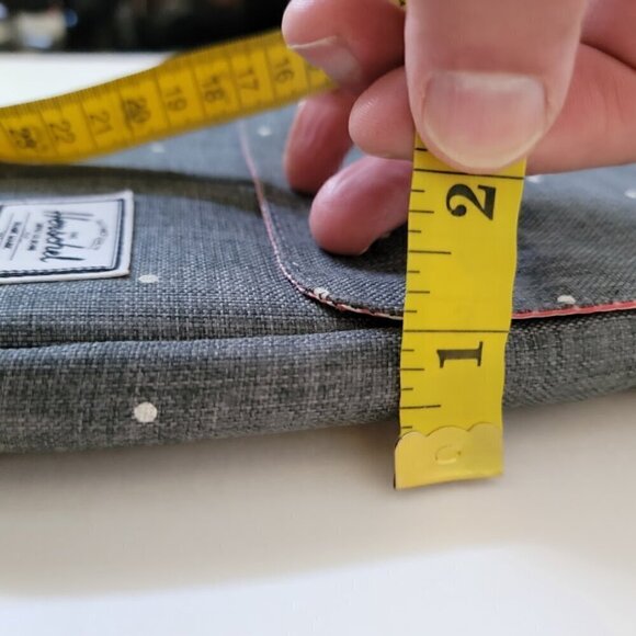 Herschel Pender Unisex Crossbody Bag - Gray with White Polka Dots - Picture 12 of 12